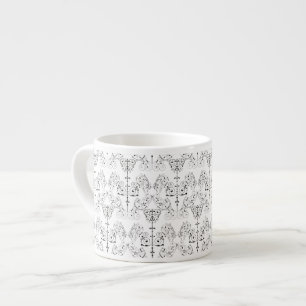 Vintage Damast Tapete - schwarz + dein Hintergrund Espressotasse