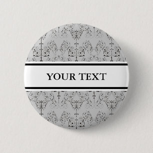 Vintage Damast Tapete - schwarz + Ihr Hintergrund. Button