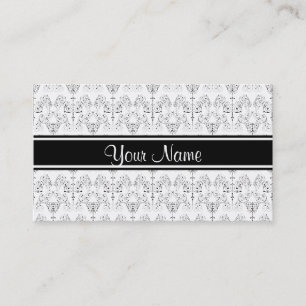 Vintage Damast-Tapete - Schwarzes + Ihr backgr. Visitenkarte