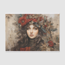 Vintage Dame Decoupage Seidenpapier