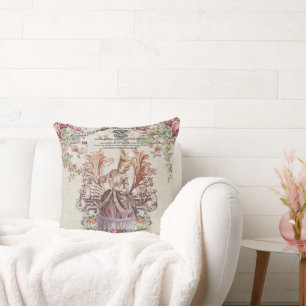 Vintage Dame Frankreichs mit Rose Kissen