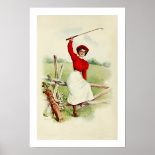 Vintage Dame Golfer Poster