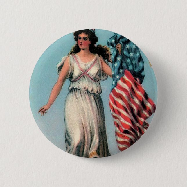 Vintage Dame Liberty Button (Vorderseite)