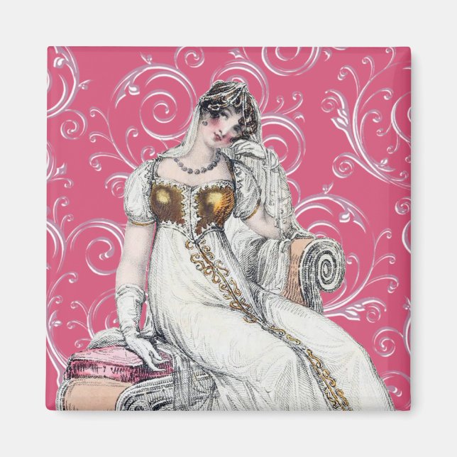 Vintage-Dame Magnet (Vorne)