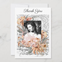 Vintage Dame mit Blume