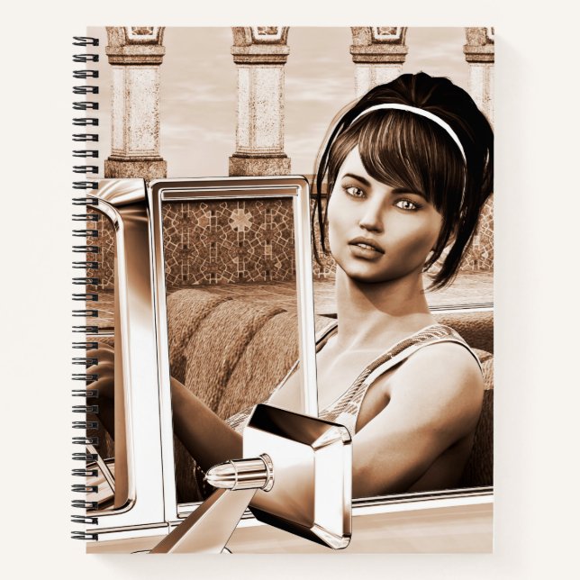 Vintage-Dame Notizbuch (Vorderseite)