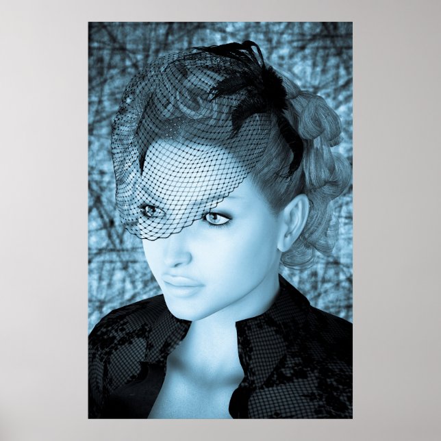 Vintage-Dame Poster (Vorne)