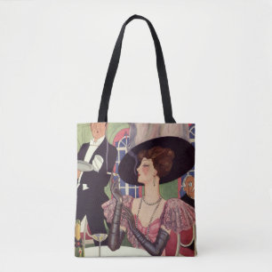 Vintage Dame raucht Zigarette und trinkt Champagne