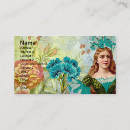 Vintage Dame und Blume Visitenkarte
