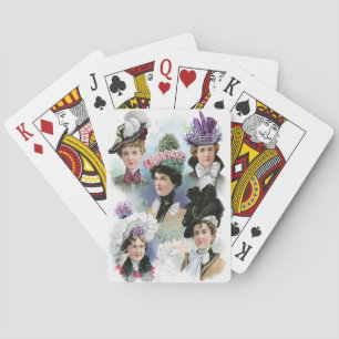 Vintage Damen-Mode-viktorianische Spielkarten