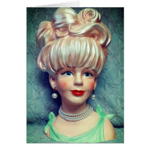 Vintage Damenkopfvase Jeannie Bouffant-Frisur