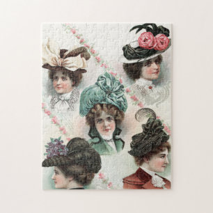 Vintage-Damenmode viktorianische Hüte Puzzle