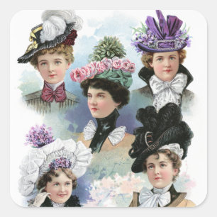 Vintage-Damenmode viktorianischer Aufkleber
