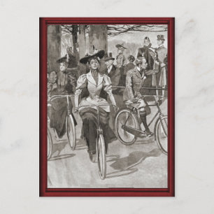Vintage-Damenradfahrerinnen Postkarte
