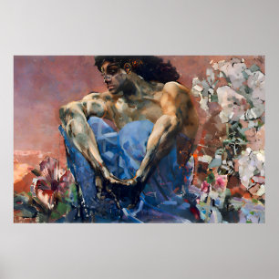 Vintage-Dämon-Sitzbild von Mikhail Vrubel Poster
