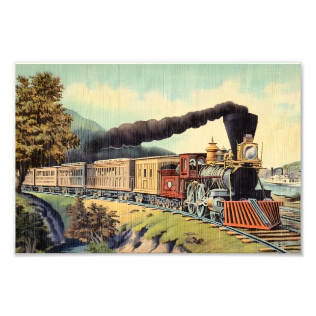 Vintage Dampfbahn, Postkarte Vs 2 Fotodruck (Vorne)