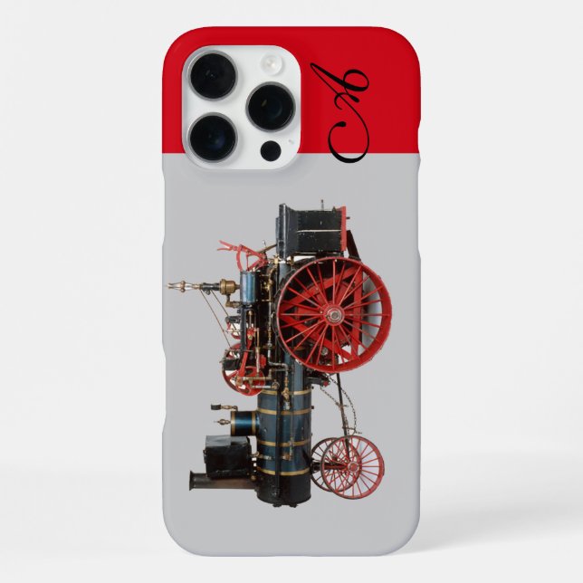 VINTAGE-DAMPFLOK-MONOGRAMM iPhone HÜLLE (Rückseite)