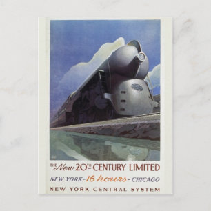 Vintage-Dampflokomotive im Streamline-Design auf P Postkarte