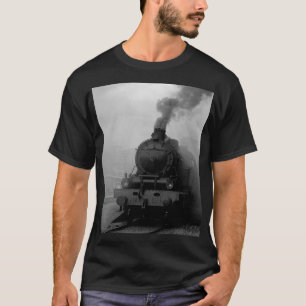 Vintage-Dampflokomotive-Zug-Geburtstag Schwarz Rei T-Shirt