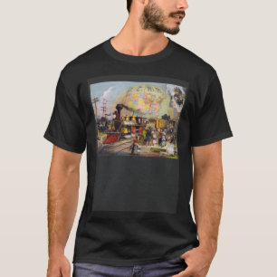 Vintage-Dampflokomotiven-Poster Kunst Illinois Cen T-Shirt