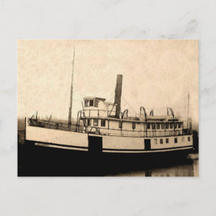 Vintage-Dampfschiff Islander Postkarte