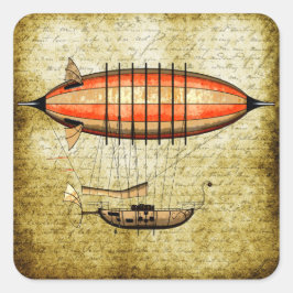 Vintage Dampfschifffahrt Quadratischer Aufkleber