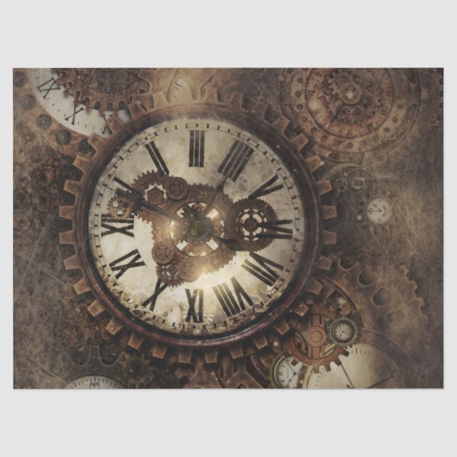 Vintage Dampfuhren Seidenpapier (Vorderseite)