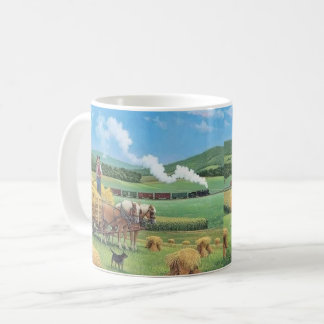 Vintage-Dampfzug-Landschaftstasse Kaffeetasse