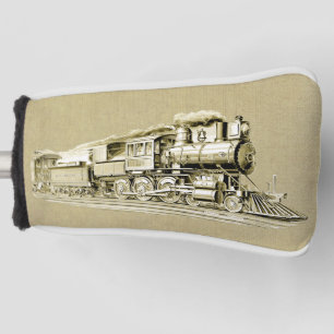 Vintage Dampfzug-Motor-Lokomotive Zeichne Golf Headcover
