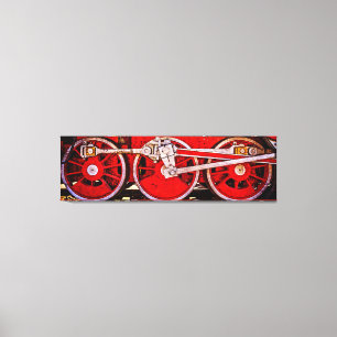 Vintage Dampfzugräder Leinwanddruck