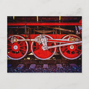 Vintage Dampfzugräder Postkarte