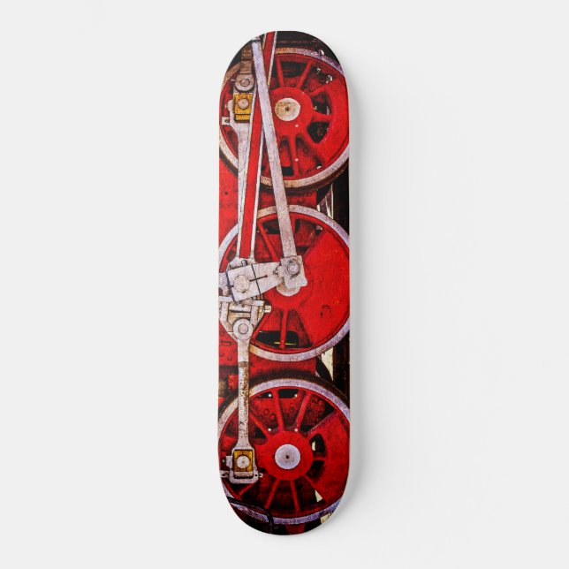 Vintage Dampfzugräder Skateboard (Vorderseite)