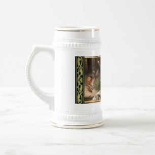 Vintage-Damwildhirsch-Malerei-Tasse Bierglas