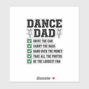 Vintage Dance Dad Checklist Shirt Design_1 Aufkleber