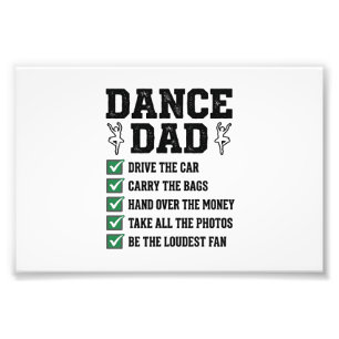 Vintage Dance Dad Checklist Shirt Design_1 Fotodruck