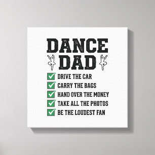 Vintage Dance Dad Checklist Shirt Design_1 Leinwanddruck