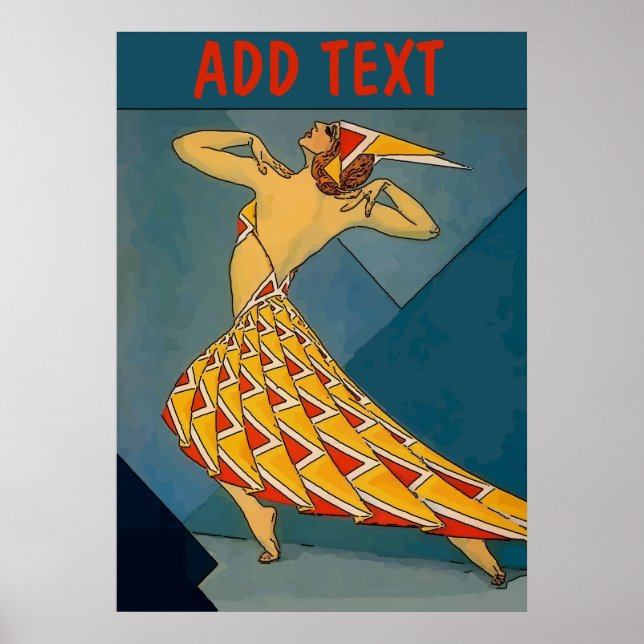 Vintage Dancer, add, edit text Poster (Vorne)