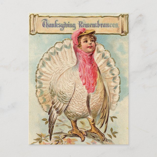 Vintage-Danckeskarte zum Erntedankfest Postkarte (Vorderseite)