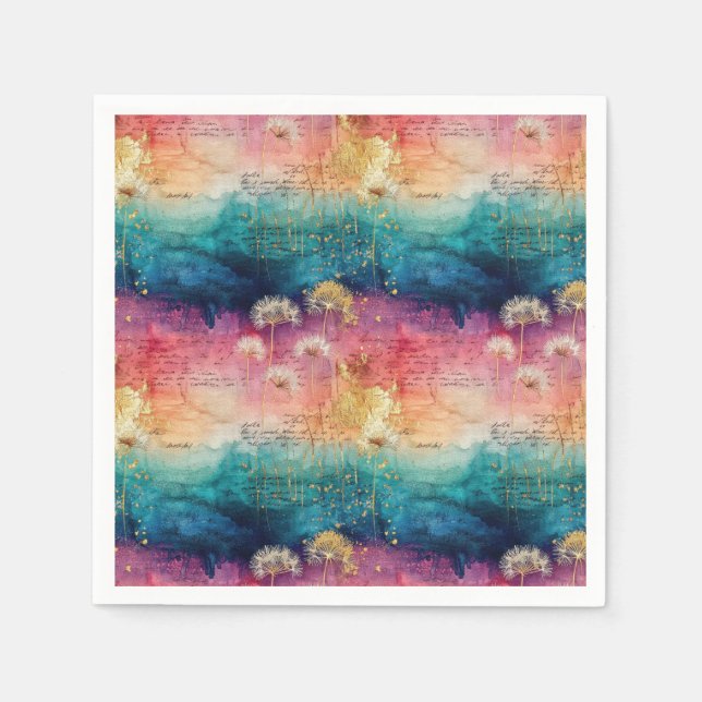 Vintage Dandelion Abstract Pattern (1) Serviette (Vorderseite)