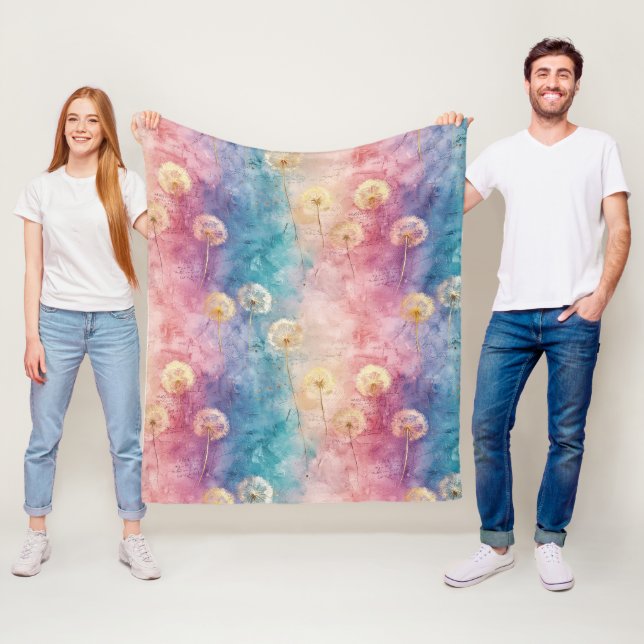 Vintage Dandelion Abstract Pattern (3) Fleecedecke (Beispiel)
