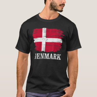 Vintage Dänemark-Flagge für Dänische T-Shirt