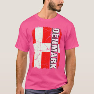 Vintage Dänische Flagge Dänemark Stolz Wurzeln Erb T-Shirt