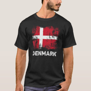 Vintage dänische Flagge Patriotische Dänemark-Flag T-Shirt