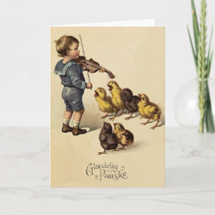 Vintage dänische Glaedelig Paaske Osterkarte Feiertagskarte