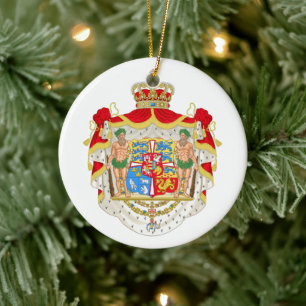 Vintage dänische Königliche Wappen Dänemarks Keramik Ornament