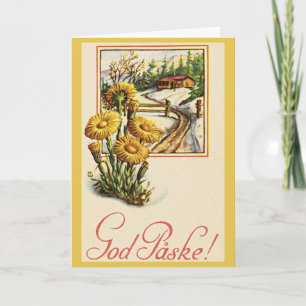 Vintage dänische Osterkarte Feiertagskarte