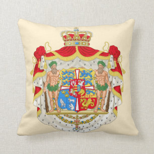 Vintage dänisches königliches Wappen Dänemarks Kissen