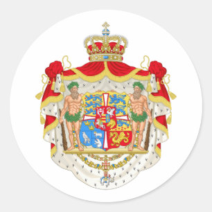 Vintage dänisches königliches Wappen Dänemarks Runder Aufkleber