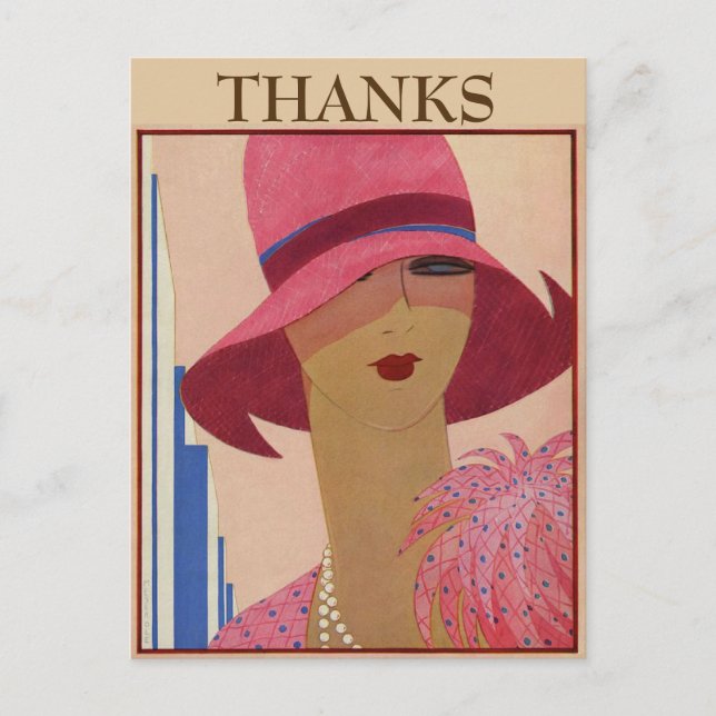 Vintage DANK, Textpostkarte ändern Postkarte (Vorderseite)