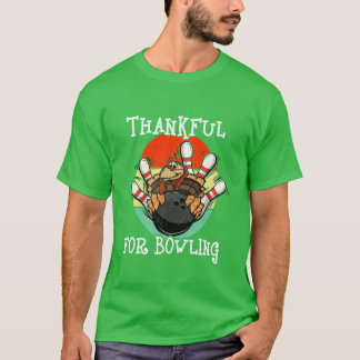 Vintage dankbar für Bowling-Saison Truthahn Dankfe T-Shirt